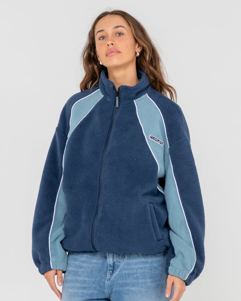 Womens Two Sides Zip Through Sherpa