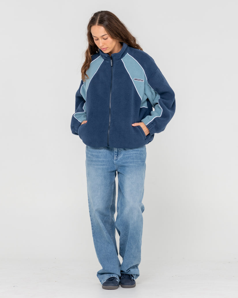 Womens Two Sides Zip Through Sherpa