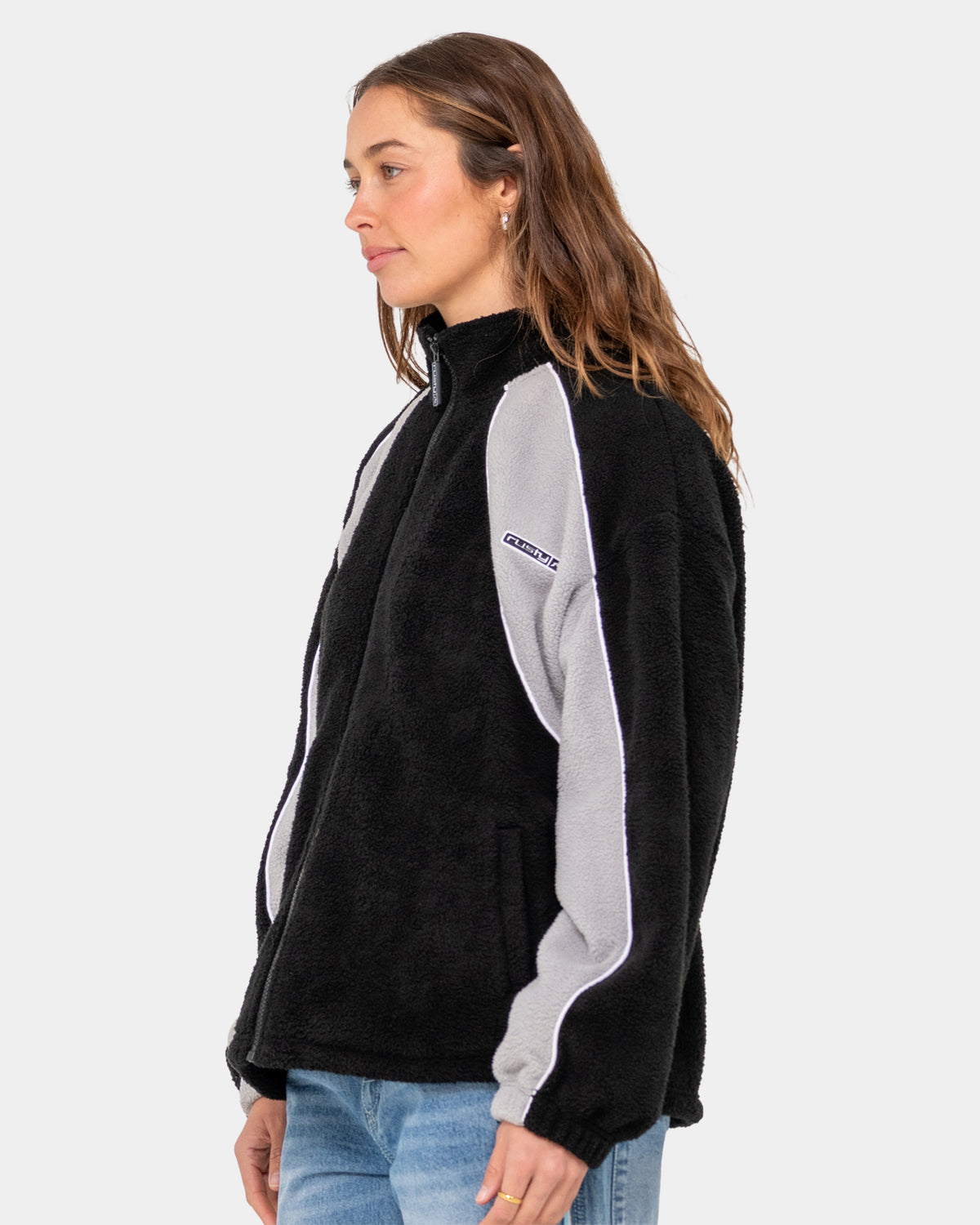 WOMENS TWO TIDES ZIP THROUGH SHERPA JACKET