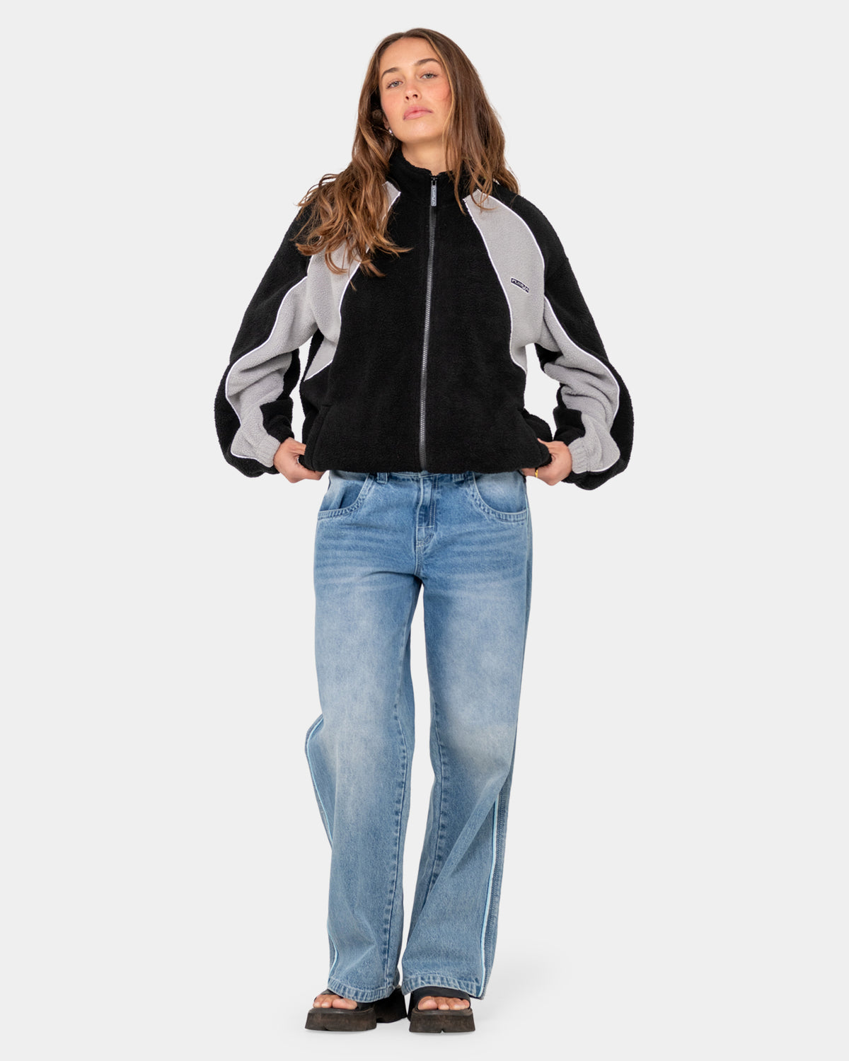 WOMENS TWO TIDES ZIP THROUGH SHERPA JACKET