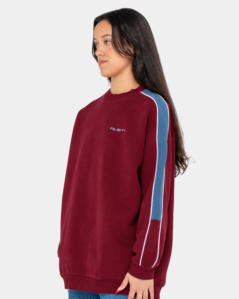 WOMENS TWO TIMER PANELLED CREW FLEECE