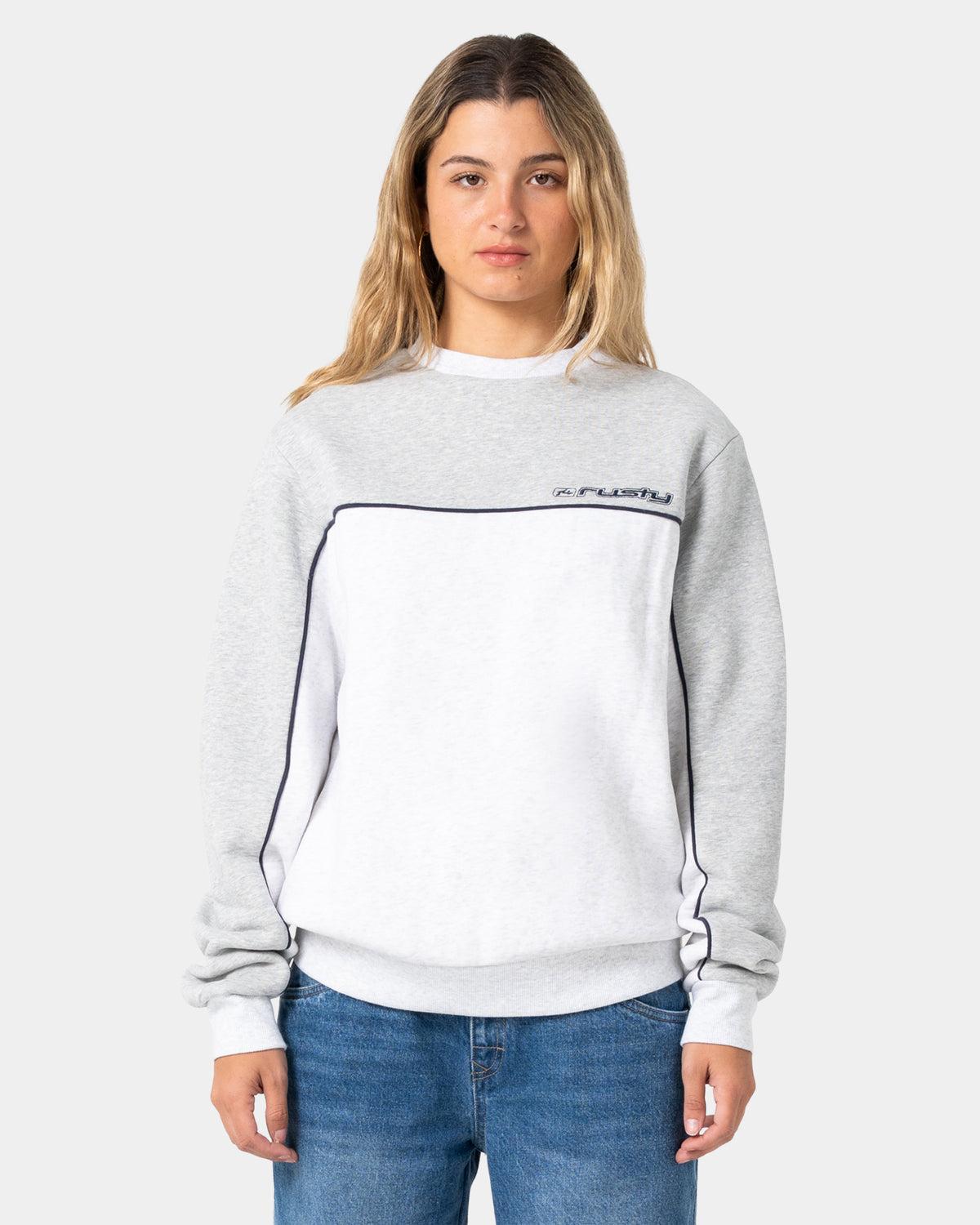 Womens Polar Popped Panelled Crew Neck