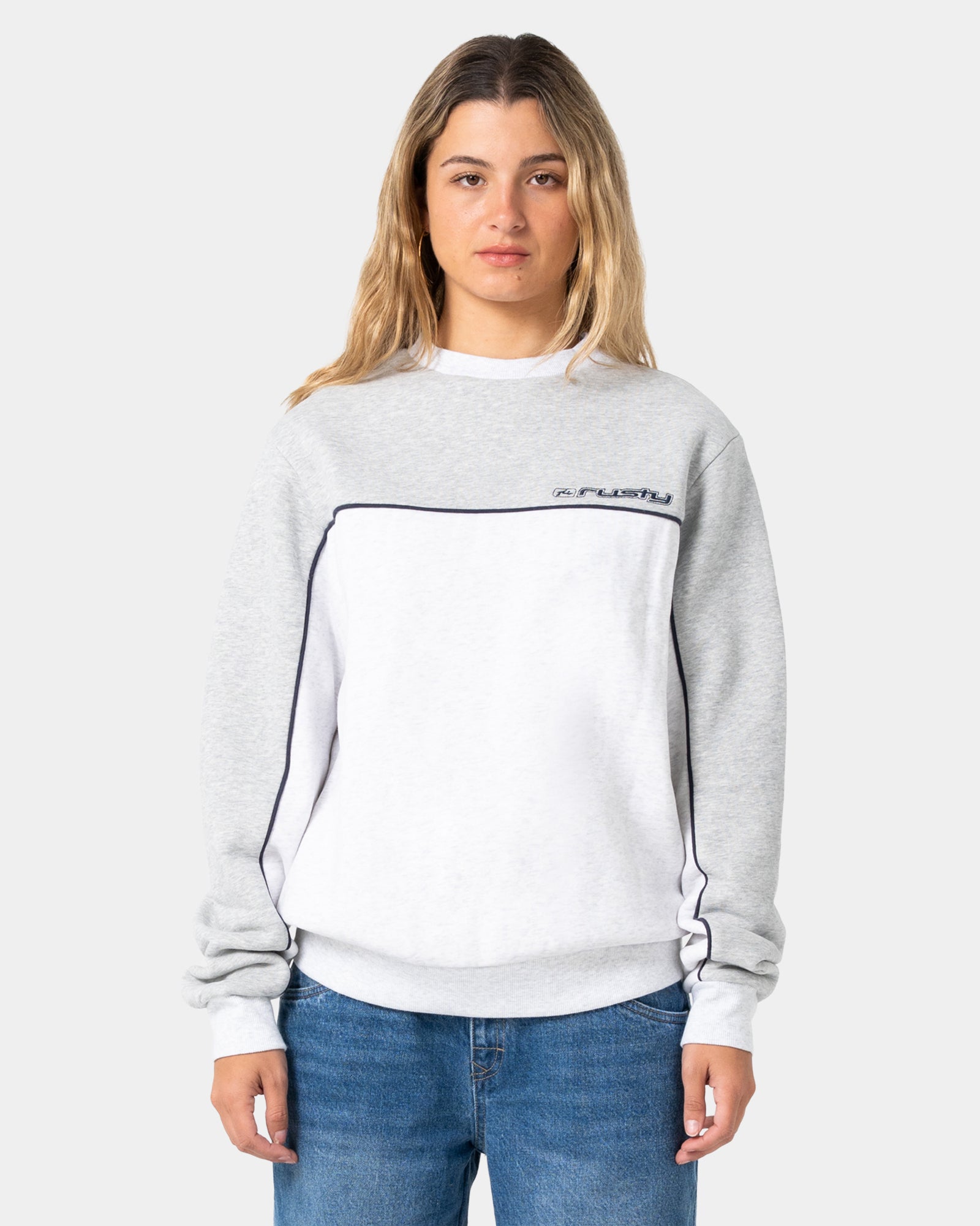 Womens Polar Popped Panelled Crew Neck