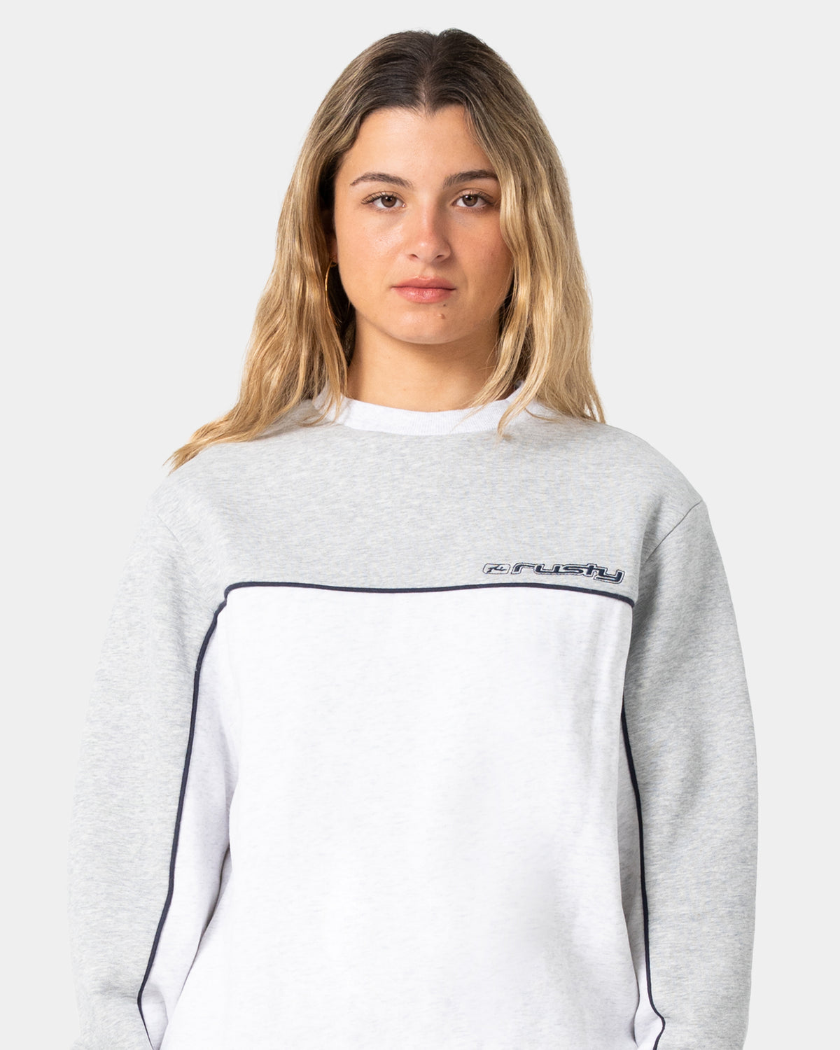 Womens Polar Popped Panelled Crew Neck