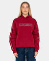 Womens Red Raw Archival Oversized Pullover Hoodie
