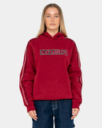 Womens Red Raw Archival Oversized Pullover Hoodie