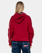 Womens Red Raw Archival Oversized Pullover Hoodie