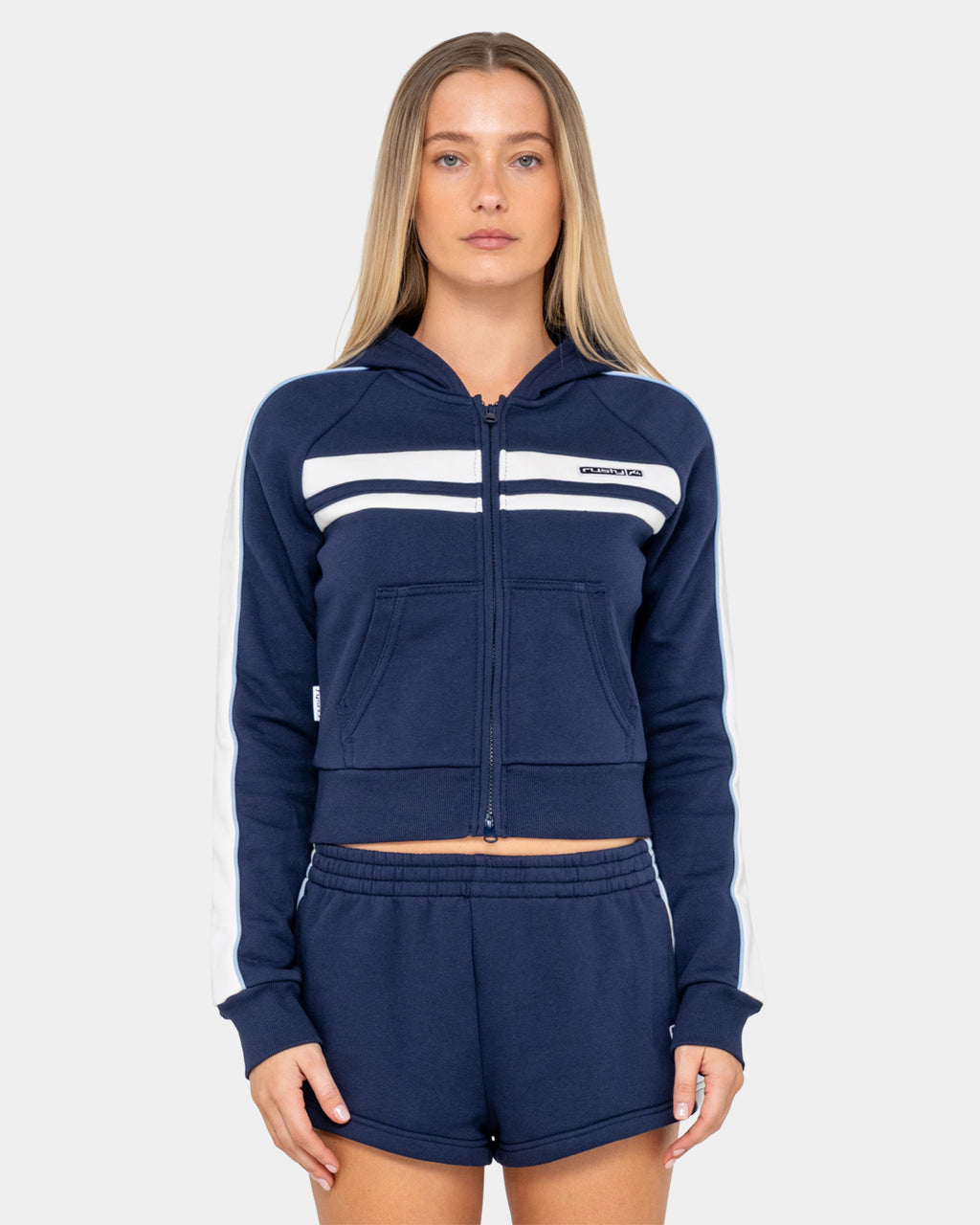 Womens Retro Lines Zip Up Hoodie
