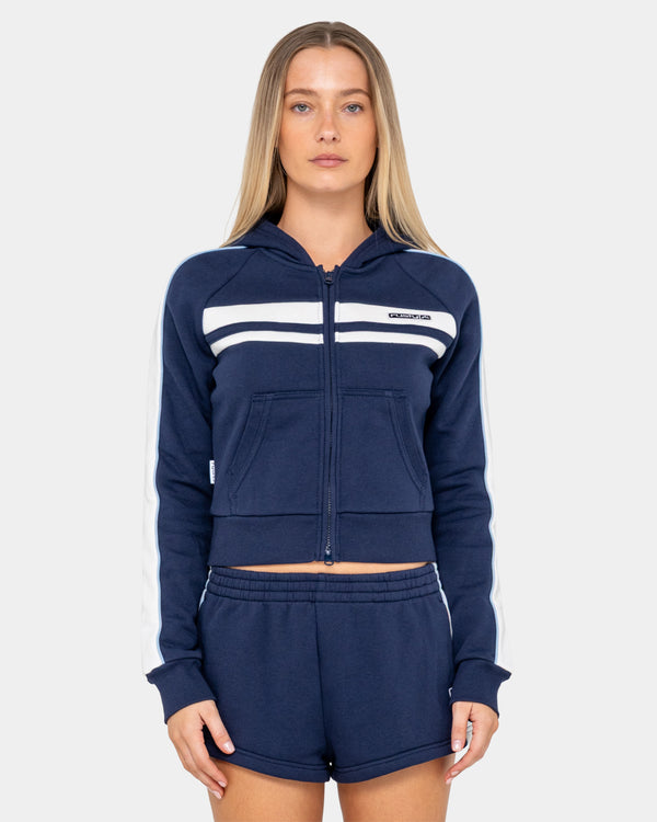 Womens Retro Lines Zip Up Hoodie