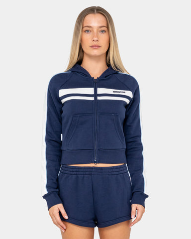 Womens Retro Lines Zip Up Hoodie