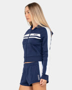 Womens Retro Lines Zip Up Hoodie