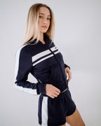 Womens Retro Lines Zip Up Hoodie