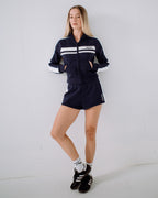 Womens Retro Lines Zip Up Hoodie
