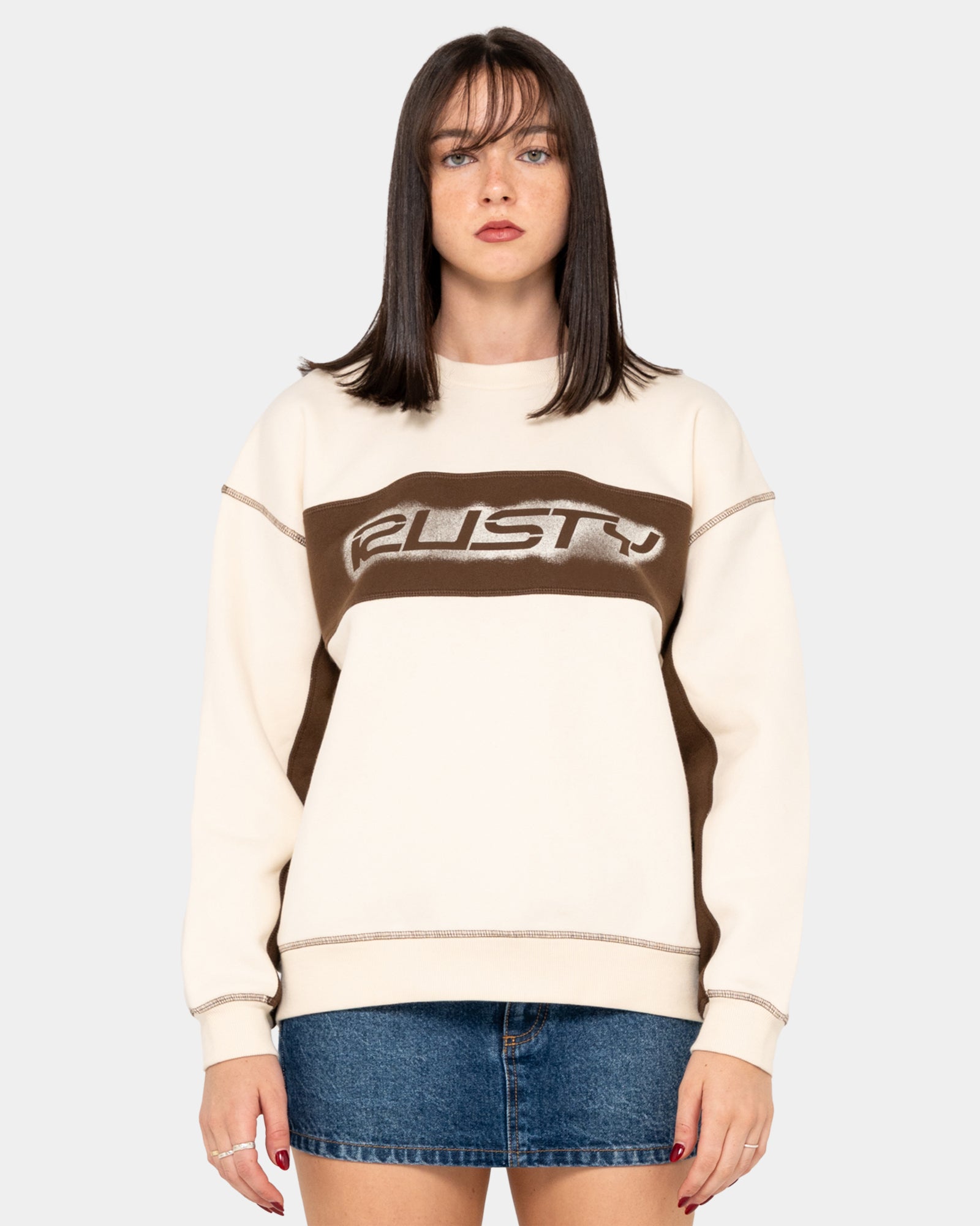 Womens Choc Top Oversized Crew Neck