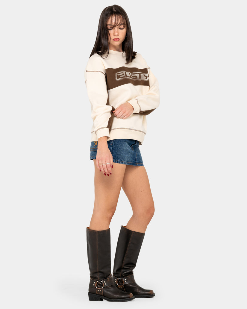 Womens Choc Top Oversized Crew Neck