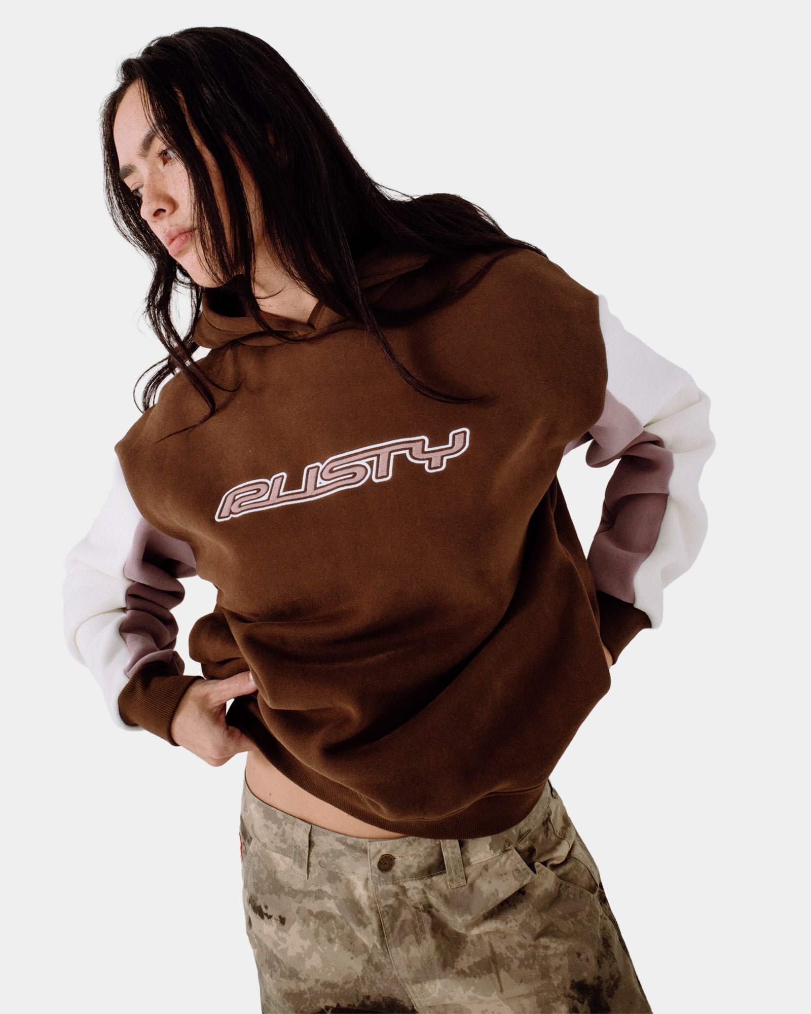 Womens Neopole Panelled Pullover Hoodie