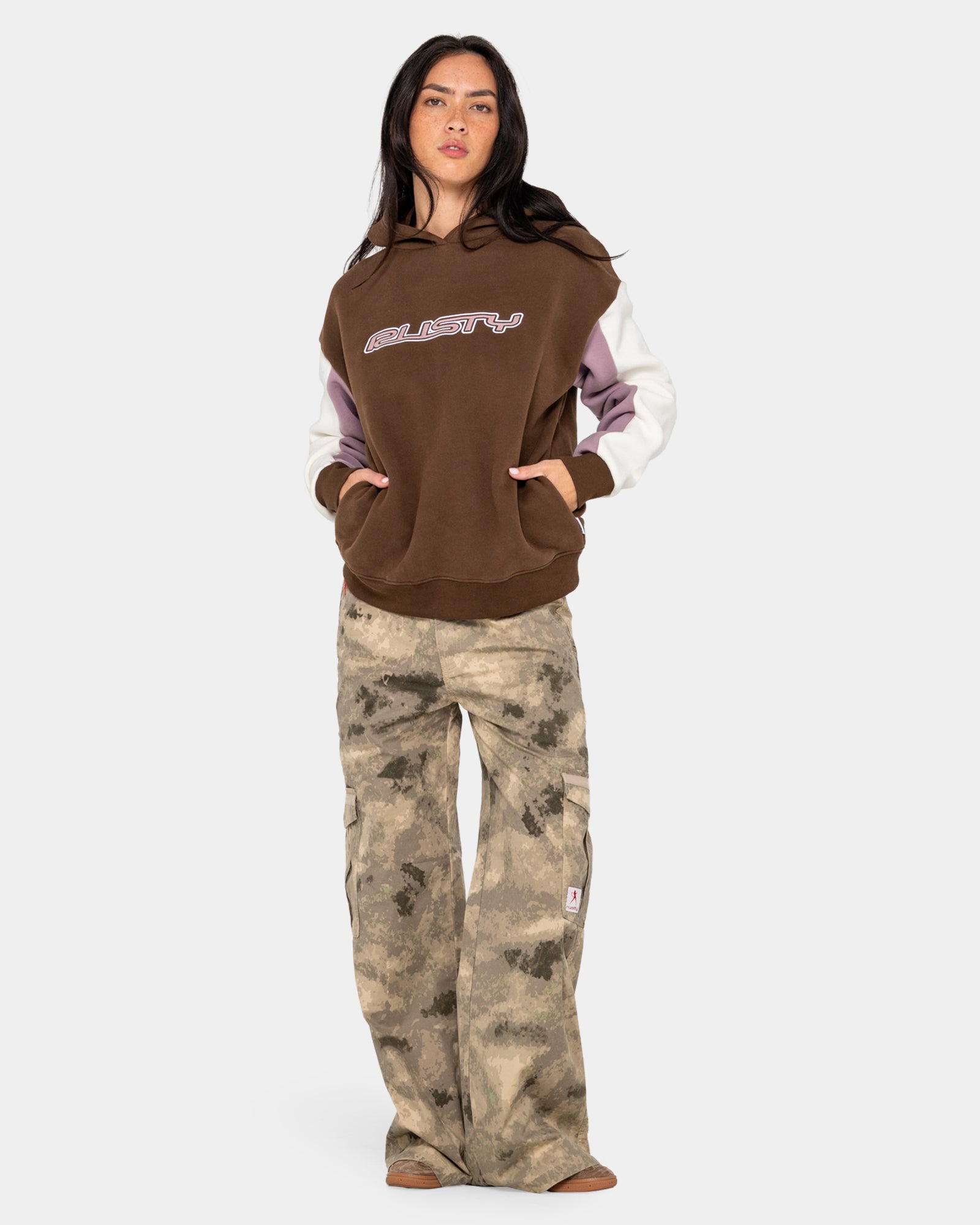 Womens Neopole Panelled Pullover Hoodie