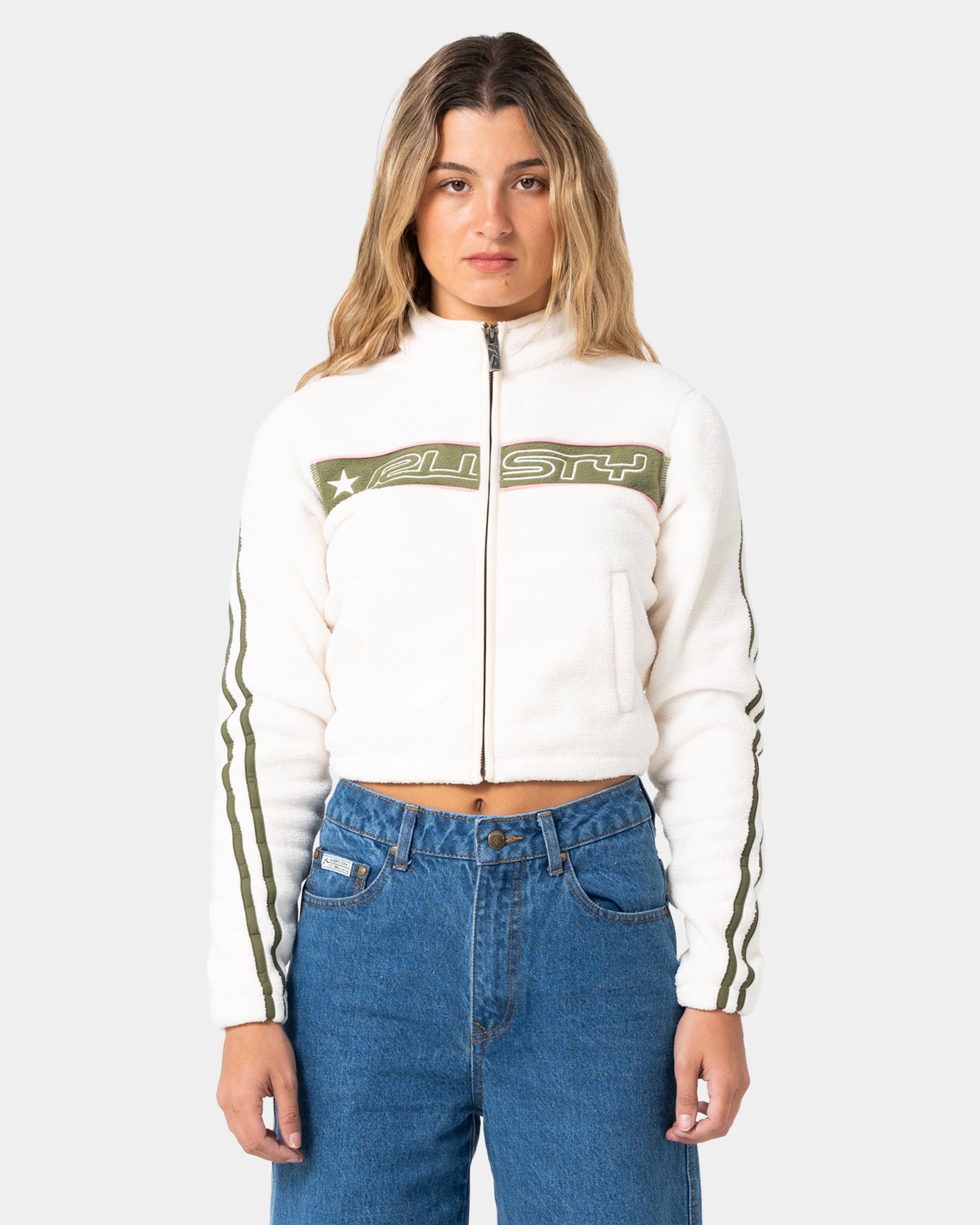 Womens Freeway Crop Polar Fleece Jacket