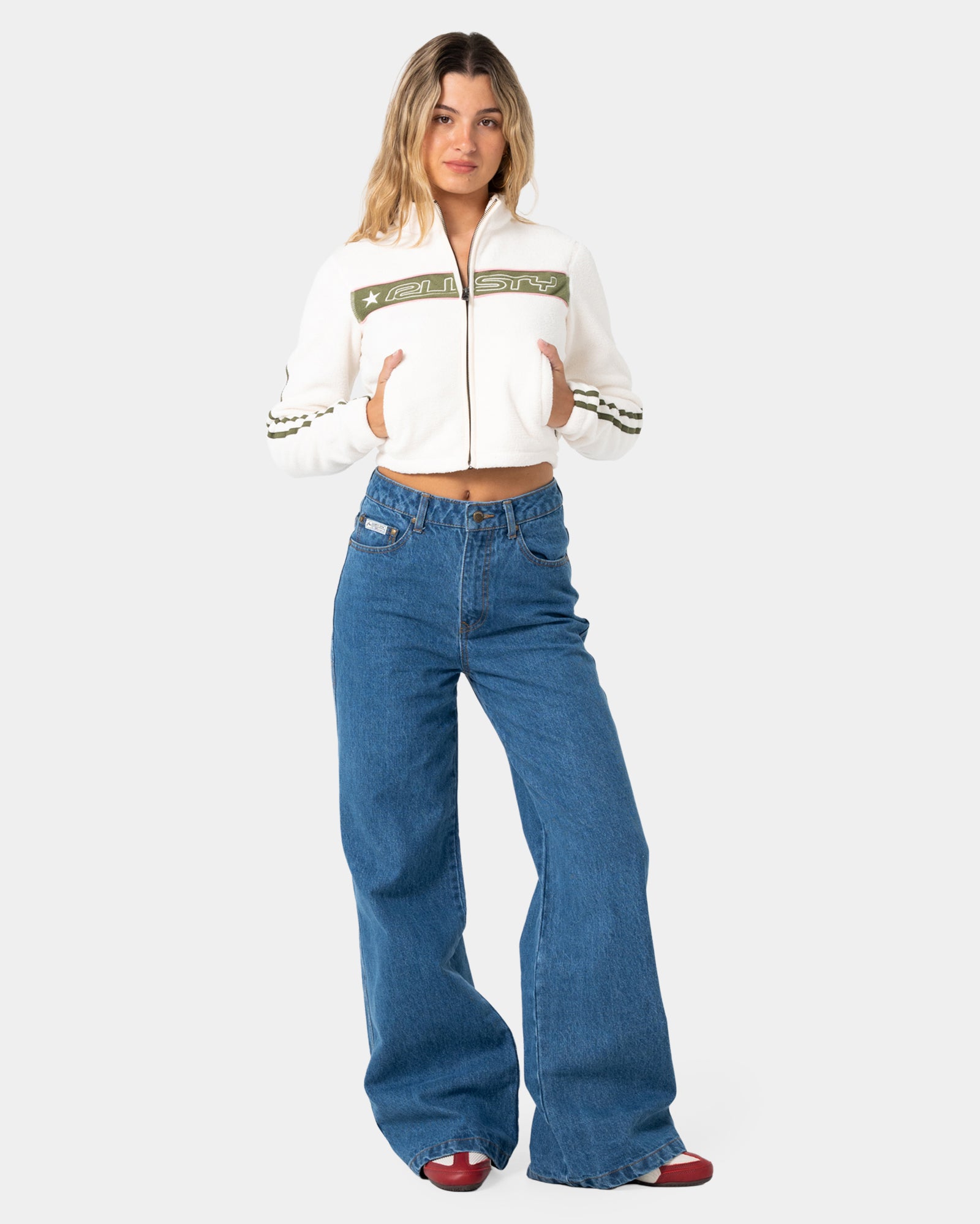 Womens Freeway Crop Polar Fleece Jacket
