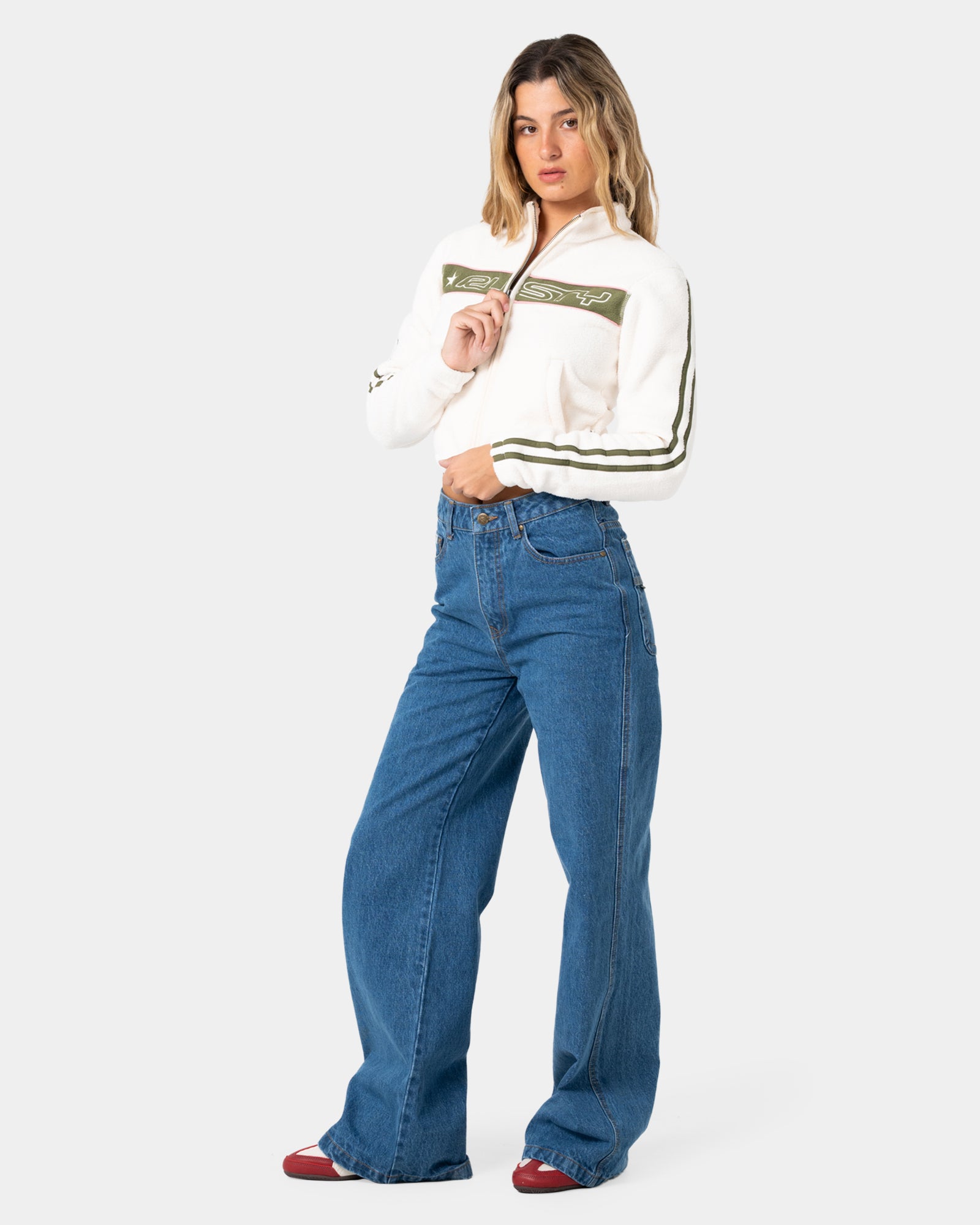Womens Freeway Crop Polar Fleece Jacket