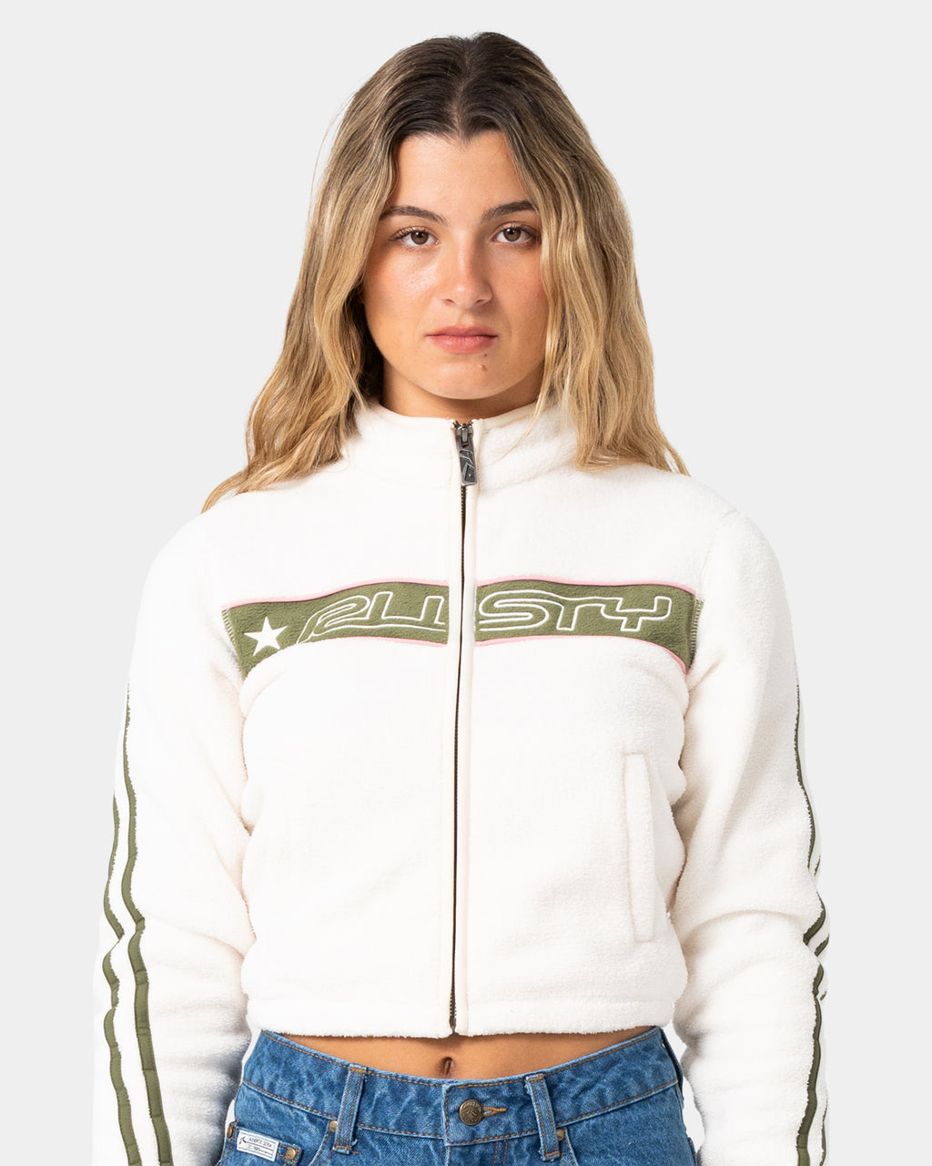Womens Freeway Crop Polar Fleece Jacket