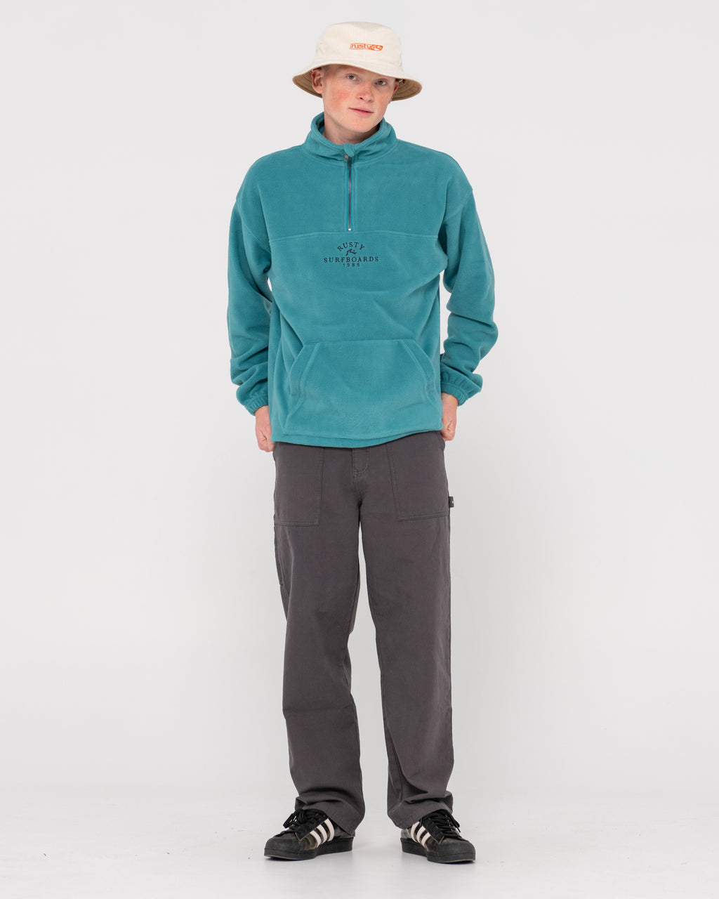 MENS MIDDLE SECTION CREW POLAR FLEECE TOP