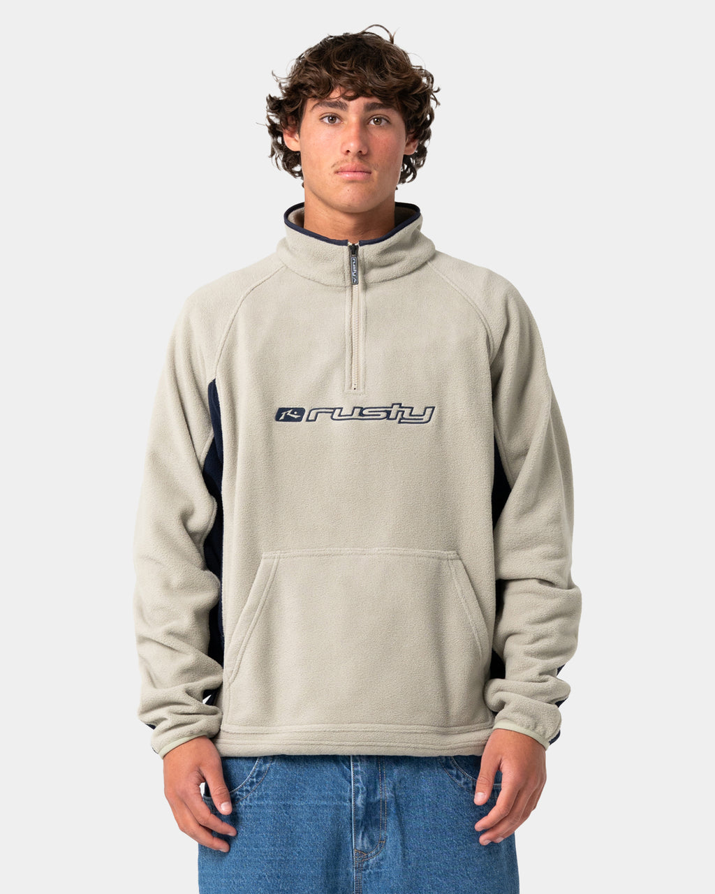 Mens Blizzard Quarter Zip Polar Fleece Jumper