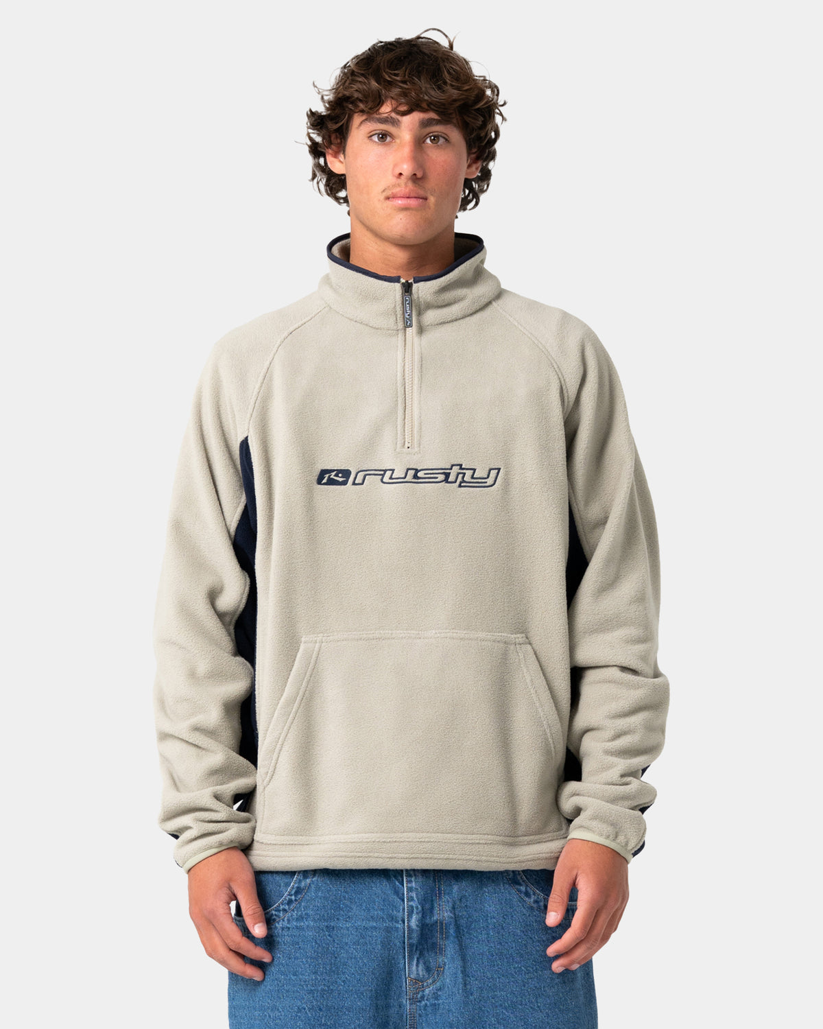 Mens Blizzard Quarter Zip Polar Fleece Jumper