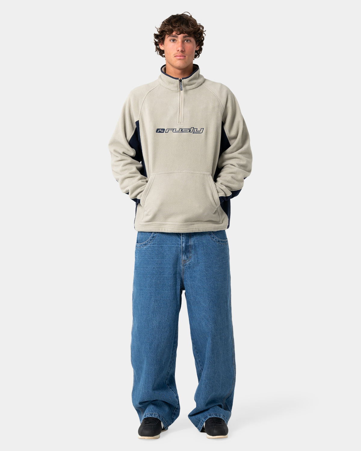 Mens Blizzard Quarter Zip Polar Fleece Jumper