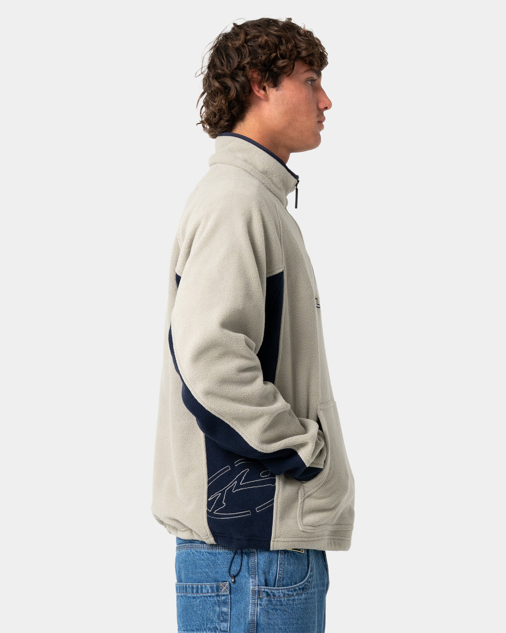 Mens Blizzard Quarter Zip Polar Fleece Jumper