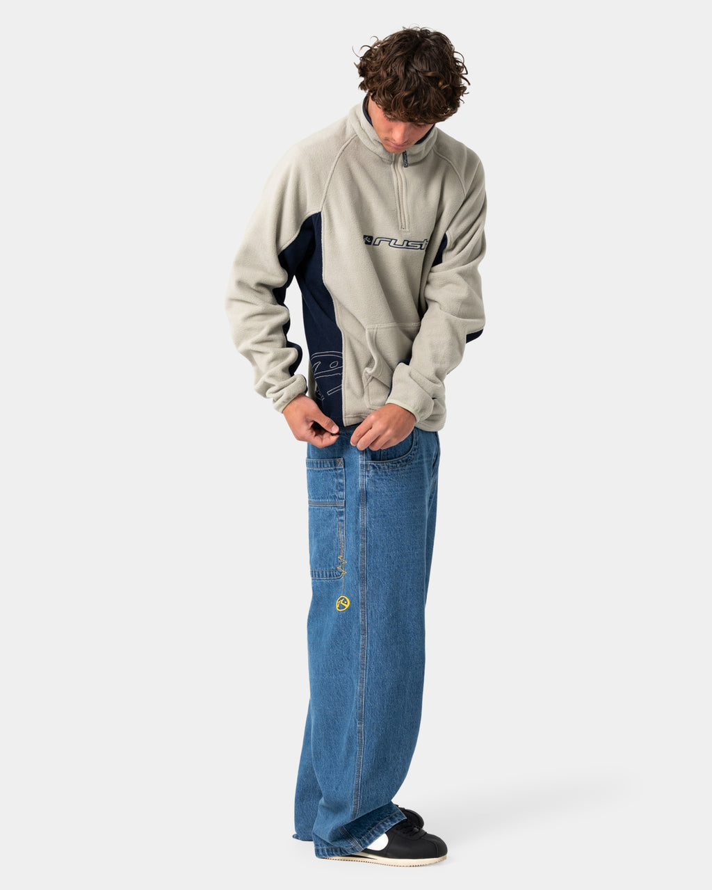 Mens Blizzard Quarter Zip Polar Fleece Jumper