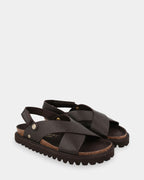 Fibonacci Leather Criss-Cross Sandals