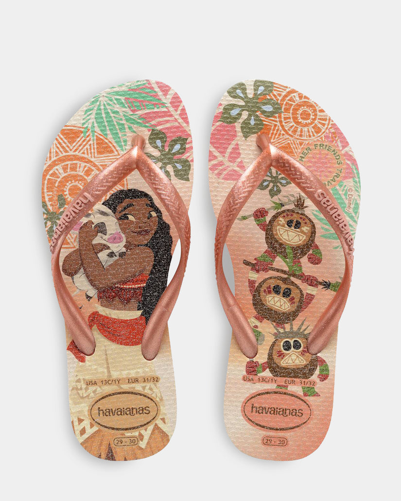 Girls 3-7 Slim Princess Moana Thongs