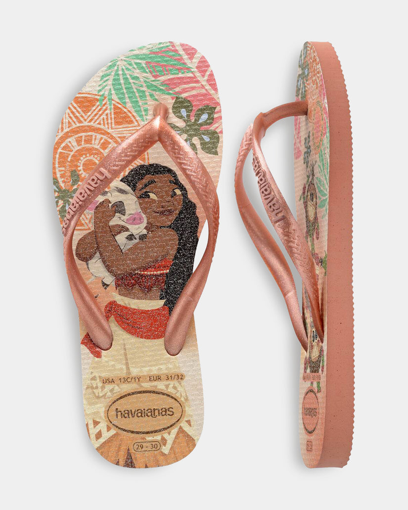 Girls 3-7 Slim Princess Moana Thongs