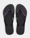Womens Slim Rubber Logo Thongs