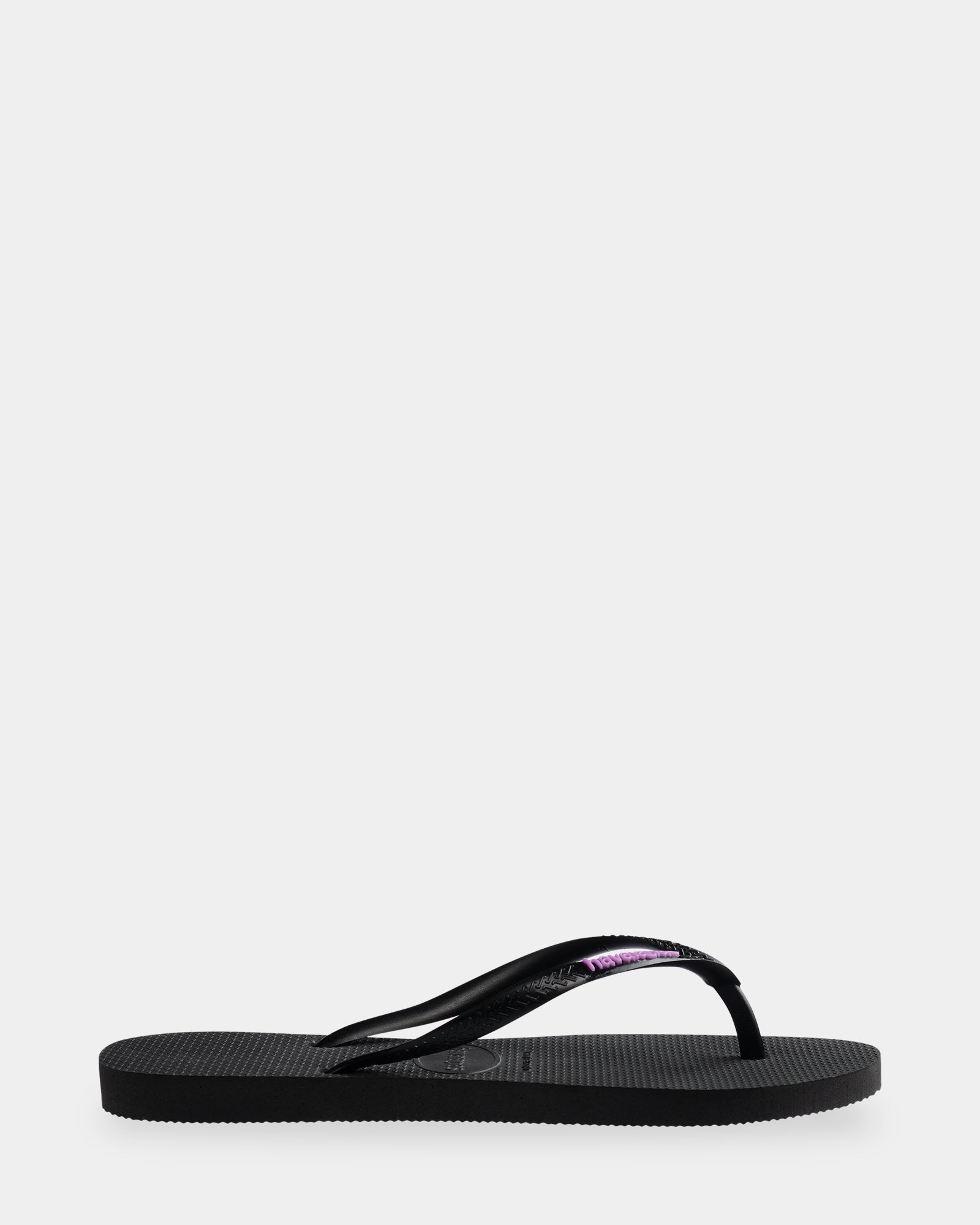 Womens Slim Rubber Logo Thongs