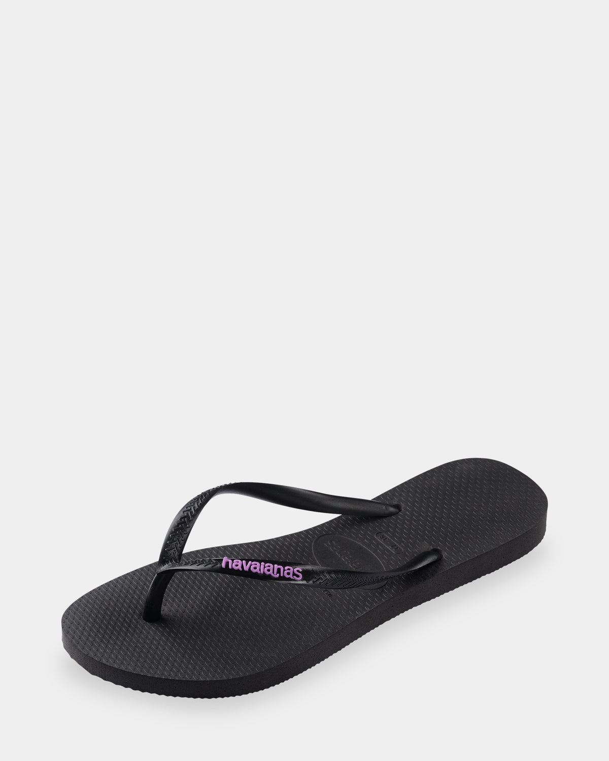 Womens Slim Rubber Logo Thongs