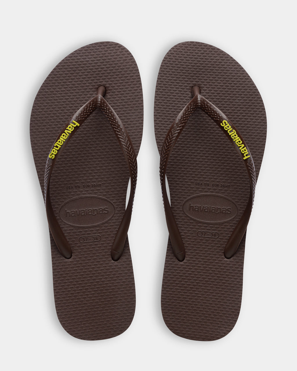 Womens Slim Rubber Logo Thongs