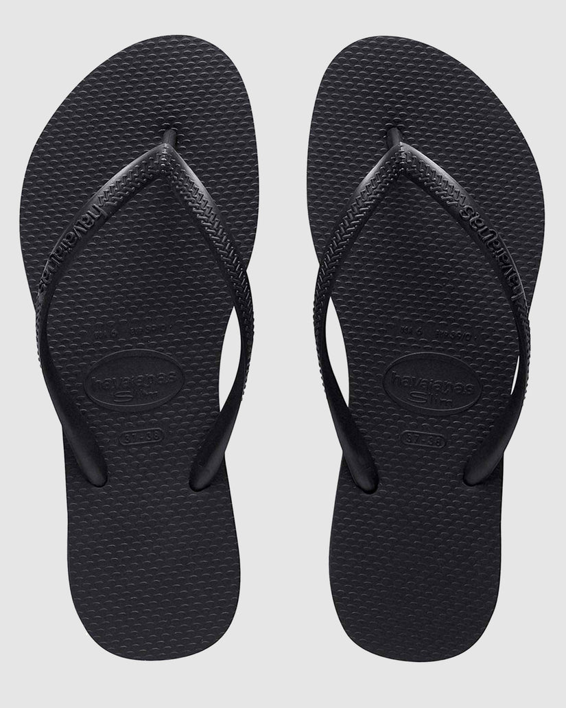 WOMENS SLIM BLACK THONGS