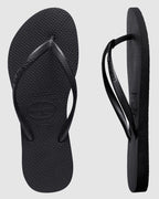 Womens Slim Black Thongs