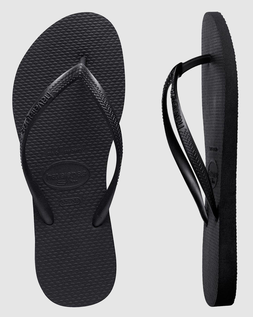 WOMENS SLIM BLACK THONGS