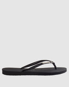 Womens Slim Metal Logo Crystal Thongs
