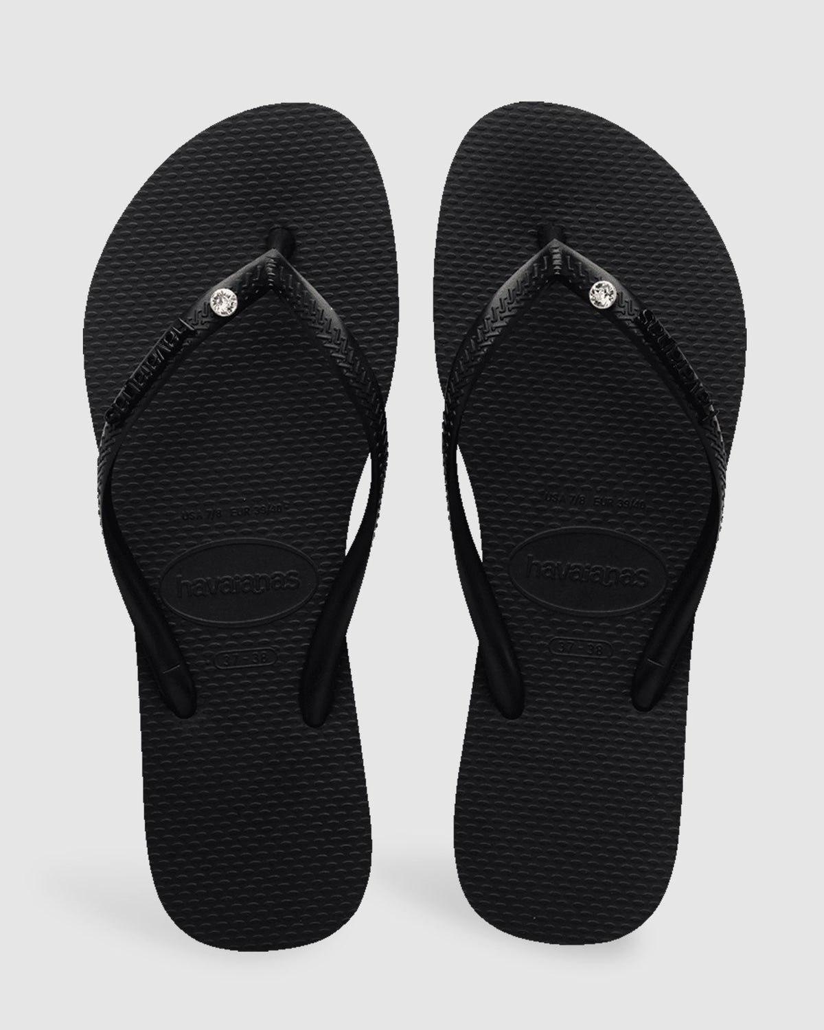 Womens Slim Metal Logo Glitter II Thongs