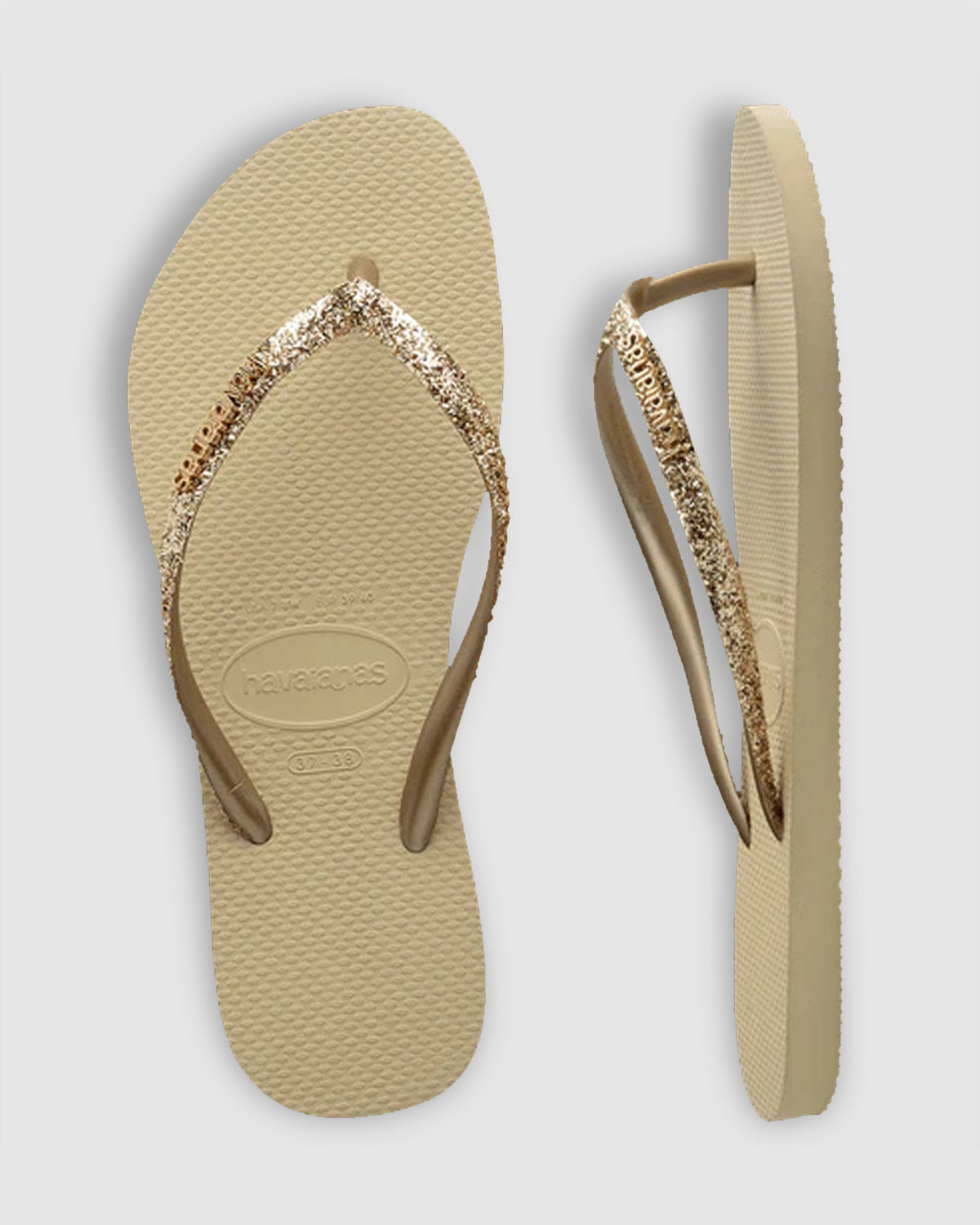 SLIM METAL LOGO GLITTER II THONGS