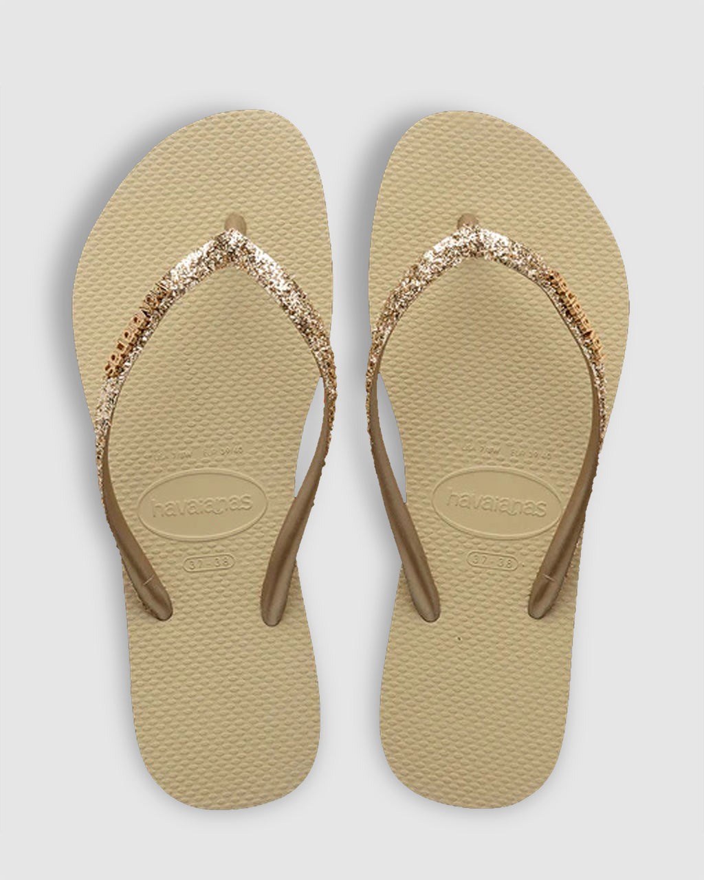SLIM METAL LOGO GLITTER II THONGS