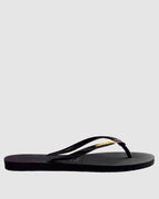 Womens Slim Metal Logo Thongs