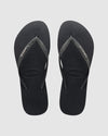 SLIM METAL LOGO GLITTER THONGS