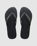SLIM METAL LOGO GLITTER THONGS