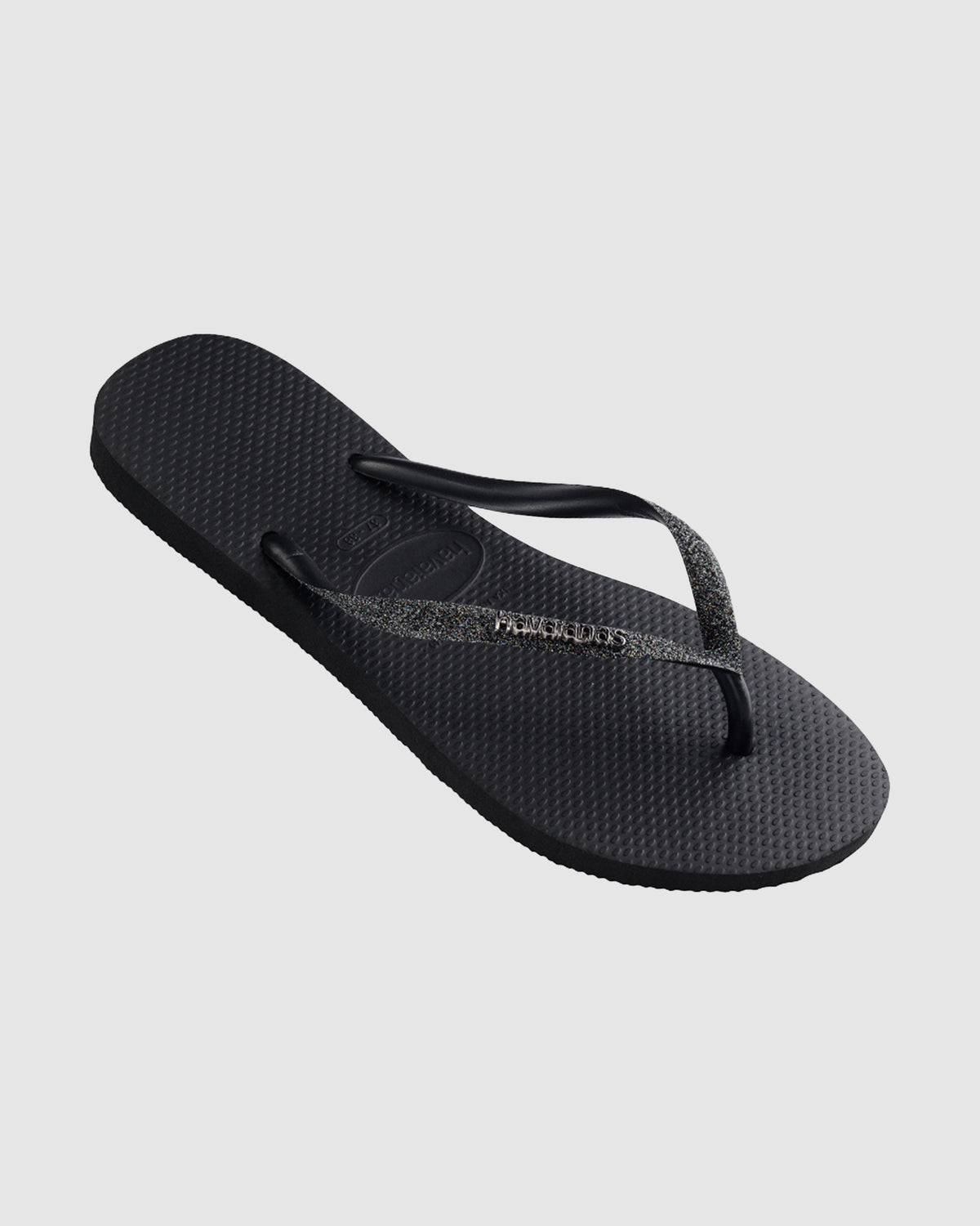 SLIM METAL LOGO GLITTER THONGS