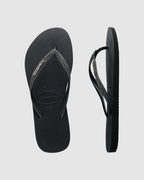 SLIM METAL LOGO GLITTER THONGS